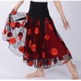 thumbnail image 3 of Whitewed Sequin Floral Tango Foxtrot Ballroom Smooth Flamenco Night National Dance Skirt, 3 of 3