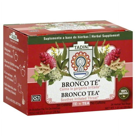 Tadin BRONCO TEA 100% Natural Herbal Tea Bag (24 Count), Caffeine Free