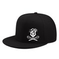 thumbnail image 1 of Gorra de béisbol unisex de poliéster de ala plana con estampado de calavera de chef, 1 of 2