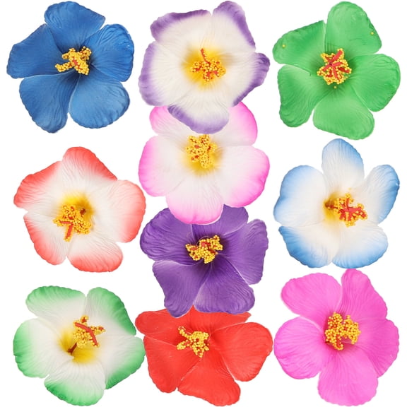 Hibiscus Flowers Decor Fake Petals for DIY Headband Wreath Wedding Party 10pcs