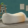 thumbnail image 3 of Noble House Guill Fabric 6.5 Ft. Striped Bean Bag, Natural and Yellow, 3 of 10