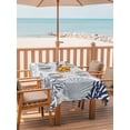 thumbnail image 2 of Outdoor Tablecloth with Umbrella Hole for Patio/Picnic/Party/Camping, Navy Blue Coastal Waterproof Table Cloth Rectangle Table Cover Washable, Grey Red Beige Coral Starfish Nautical (60"x 120"), 2 of 9