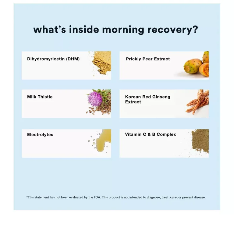 Morning Recovery Electrolyte, Milk Thistle Drink Proprietary Formulation to Hydrate for Morning Recovery, Highly Soluble Liquid DHM, Original Lemon - Pack of 12