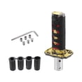 thumbnail image 1 of Kit de pomo de cambio de marchas Unique Bargains, 15 cm con 4 adaptadores para vehículos automáticos y manuales, negro y rojo de hierro, 1 of 7