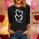 thumbnail image 1 of TaTaai Women's A 3/4 Sleeve Christmas Printed Round-neck Top Gift, 1 of 6