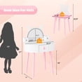 thumbnail image 4 of Ktaxon Kids' Wooden Vanity Table and Stool Set with LED Lights, Princess Makeup Dressing Table,Children's Furniture, White, 4 of 9