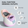 thumbnail image 4 of 2Pcs Replacement Cap for Owala Freesip+2Pcs Water Bottle Holder Carrier with Shoulder Strap,One Button Water Bottle Top Lid and Straws,LeakProof (blue and pink), 4 of 8