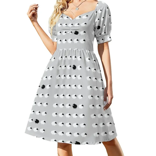 Vestido corto de manga de mujer negra C Vestido de fiesta de julio para mujer Vestidos de noche para graduación Vestido sensual para mujer