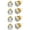 Gold, variant on Stud Earring Set of 4 Cubic Zirconia Earrings Shinny Female Black Round Ear Jewelry Size 8