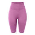 thumbnail image 3 of Elastic High Waist Chafing Gym Shorts, Ladies Soft Quick Drying Casual Running Yoga Shorts Pink XXXXXL, 3 of 4