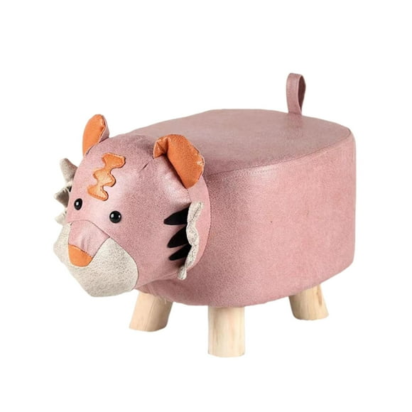Abbracc Animal Footstool Bench Foot Rest with Wooden Legs for Indoor Outdoor Bedroom