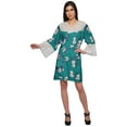 thumbnail image 2 of Moomaya Printed Cotton Venice Lace Bridesmaid Robe Short Robes For Women, 2 of 6