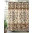 thumbnail image 2 of Fsddascl Brown Geometric Shower Curtain Set - 60" x 72" Washable Bathtub Curtain with 12 Hooks, Modern Ethnic Southwest Vintage Waterproof Fabric Stall Shower Curtains for Bathroom/Bathtub Décor, 2 of 6