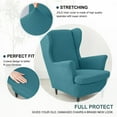 thumbnail image 4 of LKJYER Stretch Wing Chair Cover Set, 2 Piece Wing Chair Slipcover with Ottoman Cover Wingback Chair Cover Plaid Wingback Chair Slipcover Footstool Protector Covers for Dogs, 4 of 7