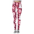 thumbnail image 4 of Women's Easter Print Tight Casual Yoga Leggings Red S, 4 of 5