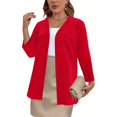 thumbnail image 3 of HCYSFG Womens 3/4 Sleeve Cardigan Open Front Draped Neck Loose Fit Lightweight Sweater Everyday Layering Cover Up Tops, 3 of 5