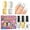 Metallic Sliver Gold, variant on Gellen Nail Polish, Quick Dry 2 Colors Metallic Purple Pink & Base Top Strengthener 3-in-1 Nail Polish Set Xmas Halloween Nail Polish Gift for Women Home Nail Art, No UV Light Needed, 0.33 Fl.oz
