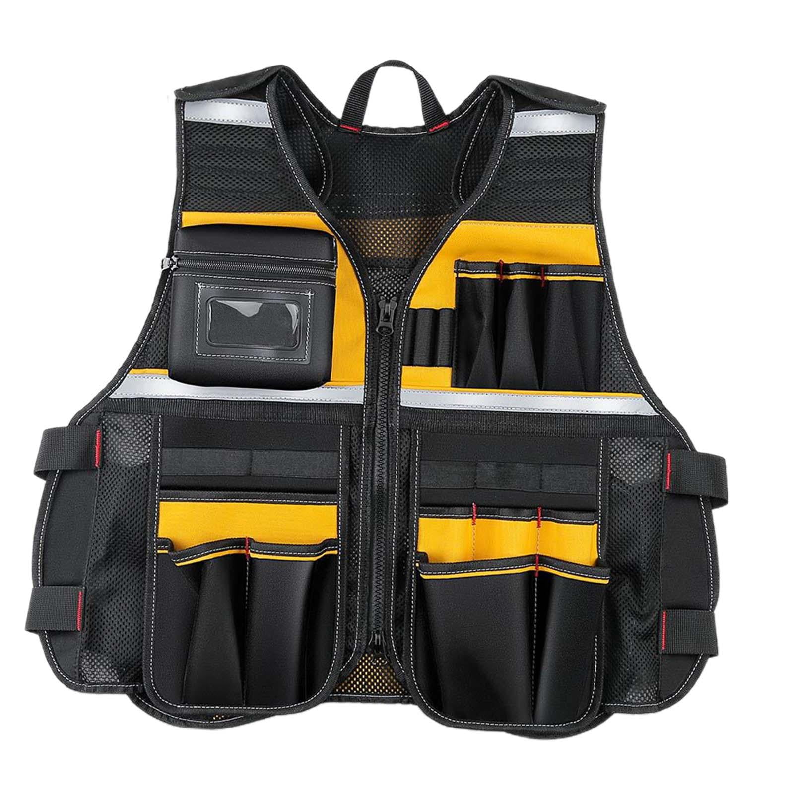 Reflective Safety Tool Vest with Multi Pockets, Heavy Duty Tool
