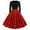 Red, variant on IROINNID Long Sleeve Dress for Women A Line Flare Vintage Dress Belt Prom Long Sleeve Polka Printing ,Black