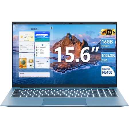 SGIN 15.6" Laptop Windows 11, 16GB DDR4 1024GB SSD Laptops Computer - 4 Core Intel Celeron, 1920*1080 FHD IPS Screen, Wifi 6, BT 5.2