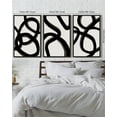 thumbnail image 5 of SHENIFY Black and Gray Abstract Wall Art 16x24in3pcs Black Framed Decor Duotone Minimal Dark Brush Stroke Prints Shapes Illustrations Modern Art Decorative Ready To Hang, 5 of 5