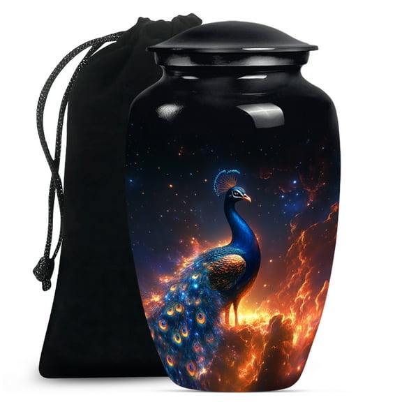 Peacock Funeral Cremation Urns for Human Ashes, Urn for Ashes for Women, Large Urns for Human Ashes Adult Man, Urn for Ashes Adult Male(Size - 10inch)