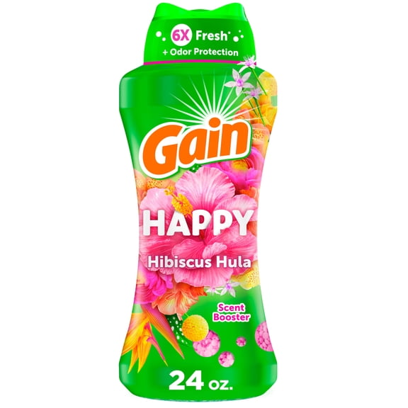Gain Laundry Scent Beads, Happy In-Wash Scent Booster, Hibiscus Hula Scent, 24 oz
