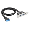 thumbnail image 1 of Panel Trasero Hembra Usb 3,0 De 2 Puertos A Placa Base Adaptador De Cable De Extensión De Cabezal De 20 Pines Con Soporte De Placa De Ranura Pci Cateissary EL012683-00, 1 of 6