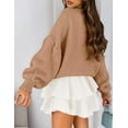 thumbnail image 6 of PRETTYGARDEN Women's Oversized Sweaters Fall Chunky Knit Pullover Lantern Sleeve Crewneck Jumper Tops Trendy Clothes, 6 of 9