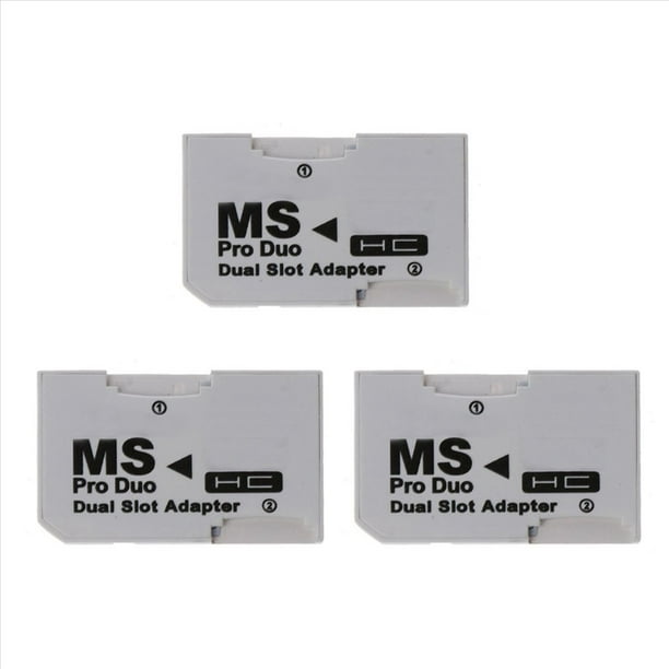 3X Lector de Tarjetas , Adaptador de Tarjeta Micro-SD TF una MS Pro, Ranuras Duales Individuales para Gamepad para Tarjeta