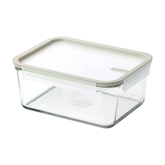 Glasslock Sens 9.7 Cup Rectangle Glass Food Storage Container with Lid, Clear