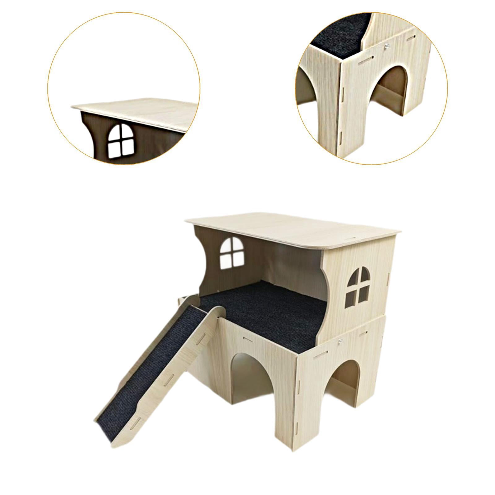 CarpNettore Hamster House Guinea Pig Hideout Easy to Assemble Cage Accessories Habitat Decor