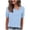 Light Blue, variant on DeHolifer Women Summer T-Shirts Casual Printed Slanted Collar Short Sleeve Tee Tops Light Blue S