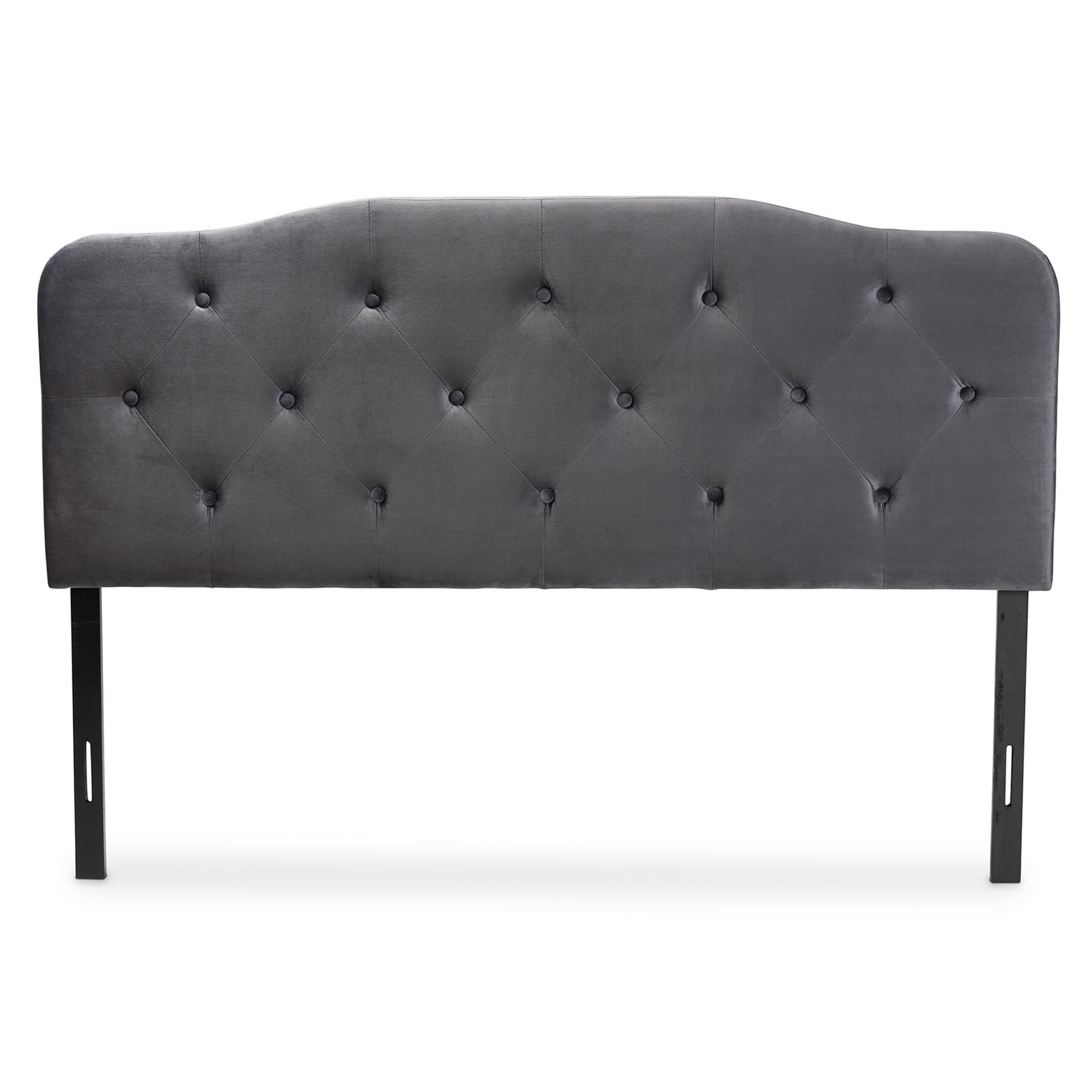 Baxton Studio Gregory Modern and Contemporary Grey Velvet Fabric Upholstered King Size Headboard