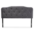 thumbnail image 3 of Baxton Studio Gregory Modern and Contemporary Grey Velvet Fabric Upholstered Queen Size Headboard, 3 of 8