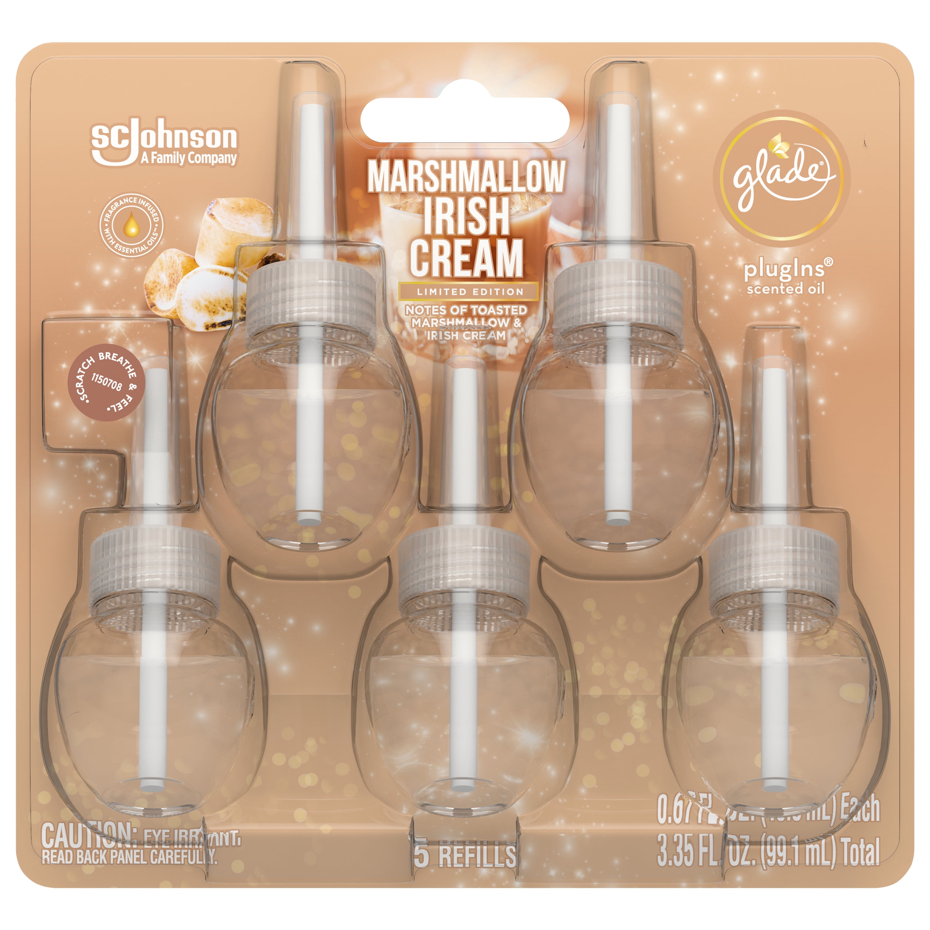 Glade Plug In Refills, 5 Refills, Electric Scented Oil, Marshmallow Irish Cream