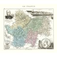 thumbnail image 2 of Migeon 30x26 White Modern Wood Framed Museum Art Print Titled - Saone et Loire Department France - Migeon 1869, 2 of 4