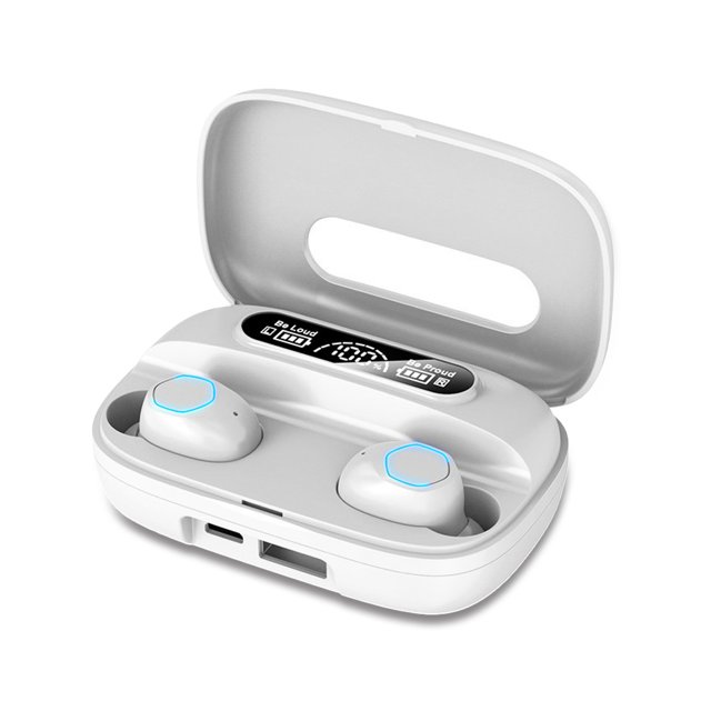 Auriculares Bluetooth-Compatible con Auriculares In-Ear Pantalla digital Portátil Portátil Portátil Portátil Música Sonido Auriculares con caja de carga Blanco seitruly EL017146-02B