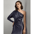 thumbnail image 2 of Ralph Lauren NAVY Women's Metallic Knit One-Shoulder Gown, US 8, 2 of 4