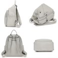 thumbnail image 3 of New large capacity double zipper backpack fashionable casual versatile solid, 3 of 5