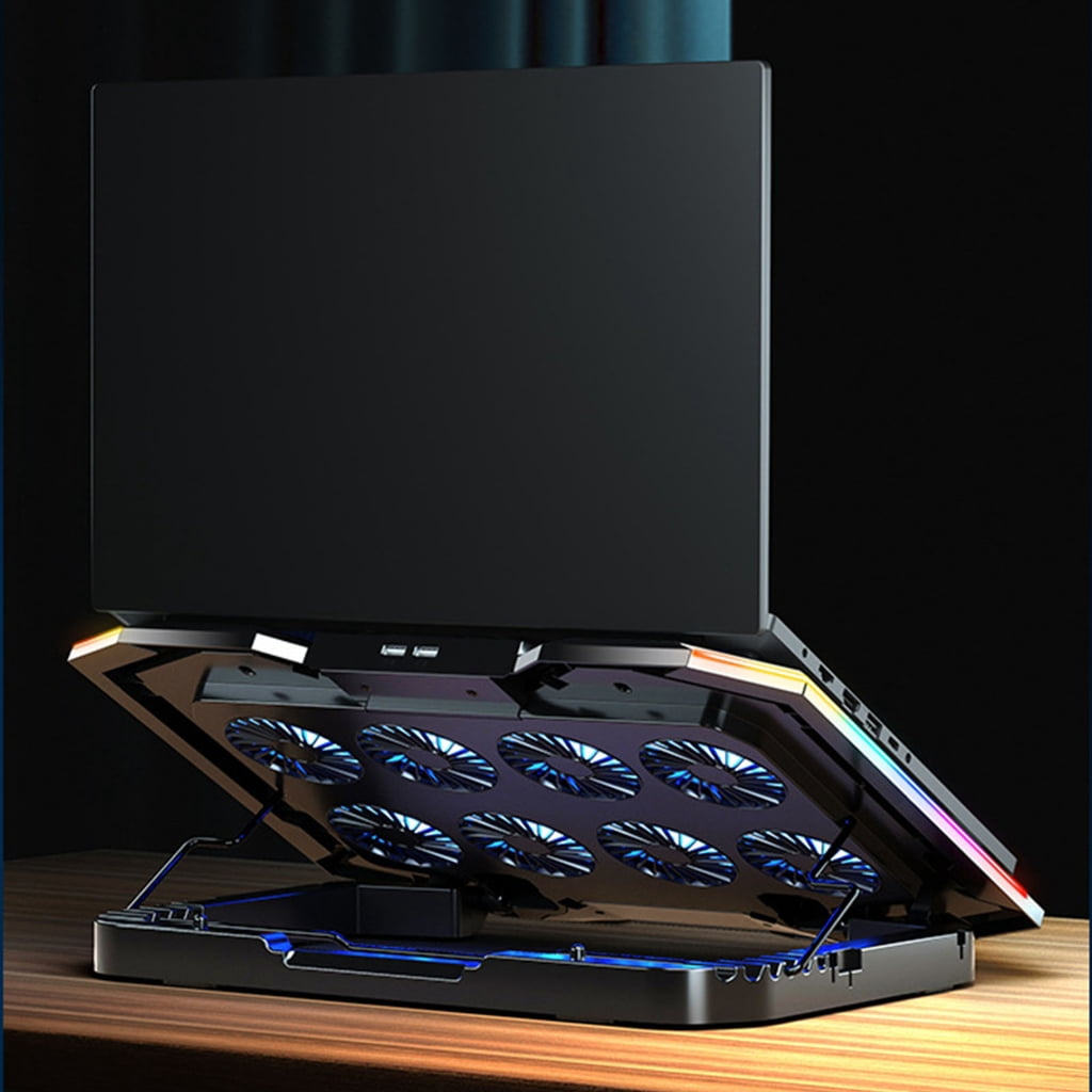 Laptop Cooling Pad RGB PC Fan Cooler Notebook Stand Computer Cooling Bracket 8 Quiet Fans PC Radiator with Phone Stand