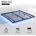 thumbnail image 2 of Floating Bed Frame Queen Size with Smart LED Lights and Charging Station - Modern Metal Platform Bed, Easy Assembly No Box Spring Needed, 2 of 14