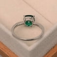 thumbnail image 3 of Emerald ring, engagement ring, green gemstone ring, cushion cut emerald Ring, 3 of 4