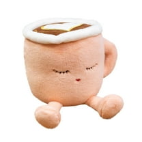 Surakey Cartoon Coffee Cup Doll,Decoration Simulated Drinks Stuffed Plush Toys Home Ornaments 11.8" Pink