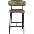 thumbnail image 5 of Meridian Furniture Lupita Olive Vegan Leather Counter Stool (Set of 2), 5 of 21