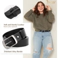 thumbnail image 2 of Plus Size Women Leather Belt Black Casual Waist Belt for Jeans Pants with Metal Pin Buckle, 2 of 6
