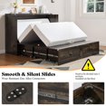 thumbnail image 4 of Amerlife 44.5"H Queen Murphy Bed Cabinet with Charging Station and Storage, Farmhouse Foldable Platform Bed for Guest Room, Office, Black Oak, 4 of 8