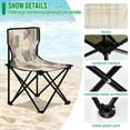 thumbnail image 4 of 600D Oxford Camping Chair Portable Foldable Chair Supports 220 lbs for Picnic, Fishing, Backpacking Squares and Ginkgo Leaves Pattern, 4 of 8