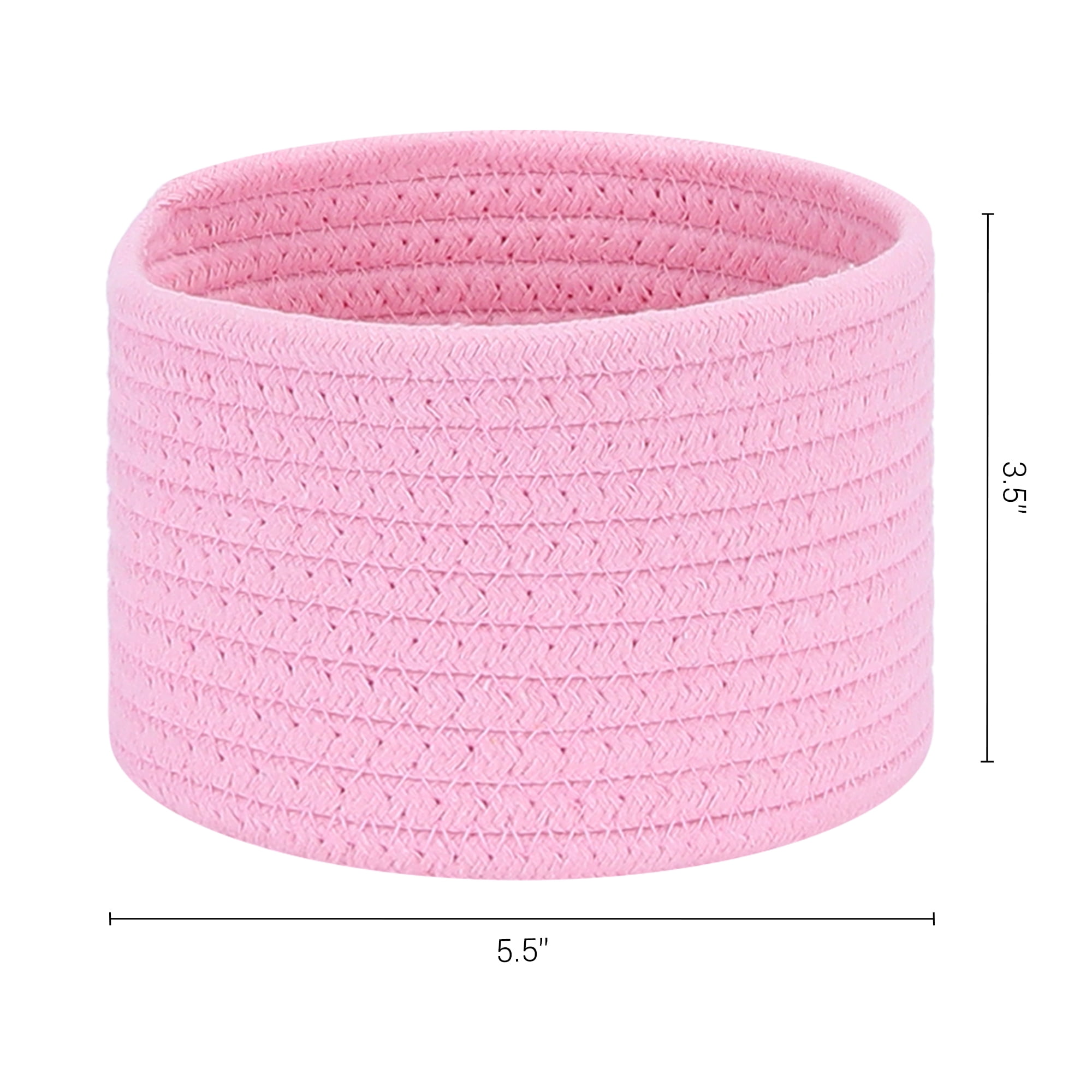 Unique Bargains Woven Storage Basket Shelf Storage Bin for Home Key Tray Bowl Pink S