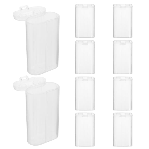 WHAMVOX 10pcs Battery Storage Cases Plastic Battery Organizers Battery Holder Boxes(2 Slots)